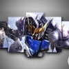 Gundam Build Fighters Movie Five Panel Canvas 5 Piece Wall Art Set