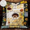 Hedgehog And Sunflower Quilt Blanket