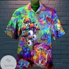 Hippie Mushroom Print Short Sleeve Hawaiian Casual Shirt
