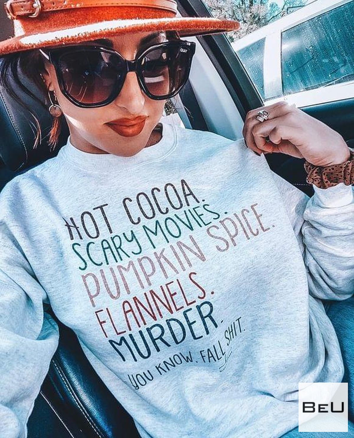 Hot Cocoa Scary Movies Pumpkin Spice Flannels Murder Shirt