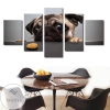I Want That Cookie Pug Face Animal Five Panel Canvas 5 Piece Wall Art Set