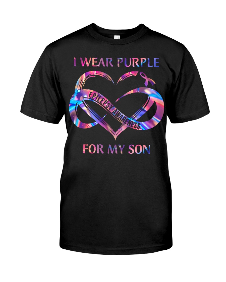 I Wear Purple For My Son Epilepsy Awareness Shirt