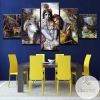 India Myth Krishna Vishnu Religion Five Panel Canvas 5 Piece Wall Art Set