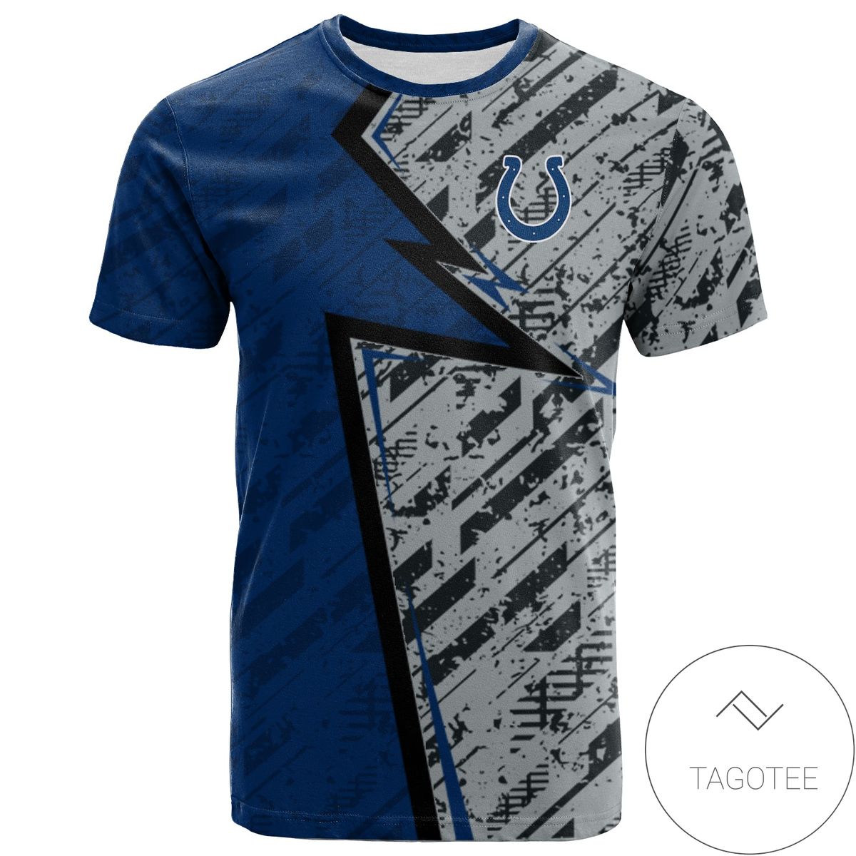 Indianapolis Colts All Over Print T-shirt Abstract Pattern Sport- NFL