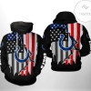 Indianapolis Colts NFL US Flag Team 3D Printed Hoodie Zipper Hooded Jacket