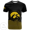 Iowa Hawkeyes All Over Print T-shirt Men's Basketball Net Grunge Pattern- NCAA