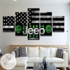 Jeep American Flag Five Panel Canvas 5 Piece Wall Art Set