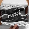 Jesus Walk By Faith Yeezy Running Sneakers Black And White Max Soul Shoes