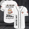 Jim Beam In My Veins Jesus In My Heart Baseball Jersey - White