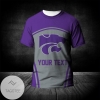 Kansas State Wildcats All Over Print T-shirt Curve Style Sport- NCAA