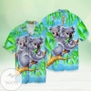Koala For Men And Women Graphic Print Short Sleeve Hawaiian Casual Shirt