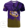 LSU Tigers All Over Print T-shirt Men's Basketball Net Grunge Pattern- NCAA
