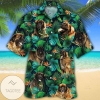 Leonberger Dog Lovers Tropical Leaves Hawaiian Hawaiian Graphic Print Short Sleeve Hawaiian Shirt