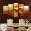 Lion And Lioness Five Panel Canvas 5 Piece Wall Art Set