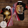 Lion Cross American Flag 4th Of July Independence Day Man Of God Husband Daddy Protector Hero Graphic Print Short Sleeve Hawaiian Casual Shirt