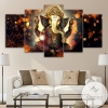 Lord Ganesha Vinayaka Ganapati Statue Religion Five Panel Canvas 5 Piece Wall Art Set