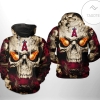 Los Angeles Angels MLB Skull 3D Printed Hoodie Zipper Hooded Jacket