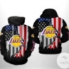 Los Angeles Lakers NBA US Flag Team 3D Printed Hoodie Zipper Hooded Jacket