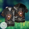 Love Rottweiler Dog Graphic Print Short Sleeve Hawaiian Casual Shirt
