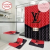 Lv Luxury Type 17 Shower Curtain Waterproof Luxury Bathroom Mat Set