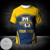 Marquette Golden Eagles All Over Print T-shirt Curve Style Sport- NCAA