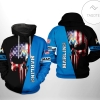 Miami Marlins MLB US Flag Skull 3D Printed Hoodie Zipper Hooded Jacket
