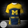 Michigan Wolverines All Over Print T-shirt Curve Style Sport- NCAA