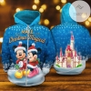 Mickey Minnie Make Christmas Magical Blue 3D Printed Hoodie Zipper Hooded Jacket
