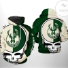 Milwaukee Bucks NBA Grateful Dead 3D Printed Hoodie Zipper Hooded Jacket