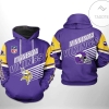 Minnesota Vikings NFL Team 3D Printed Hoodie Zipper Hooded Jacket