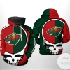 Minnesota Wild NHL Grateful Dead 3D Printed Hoodie Zipper Hooded Jacket