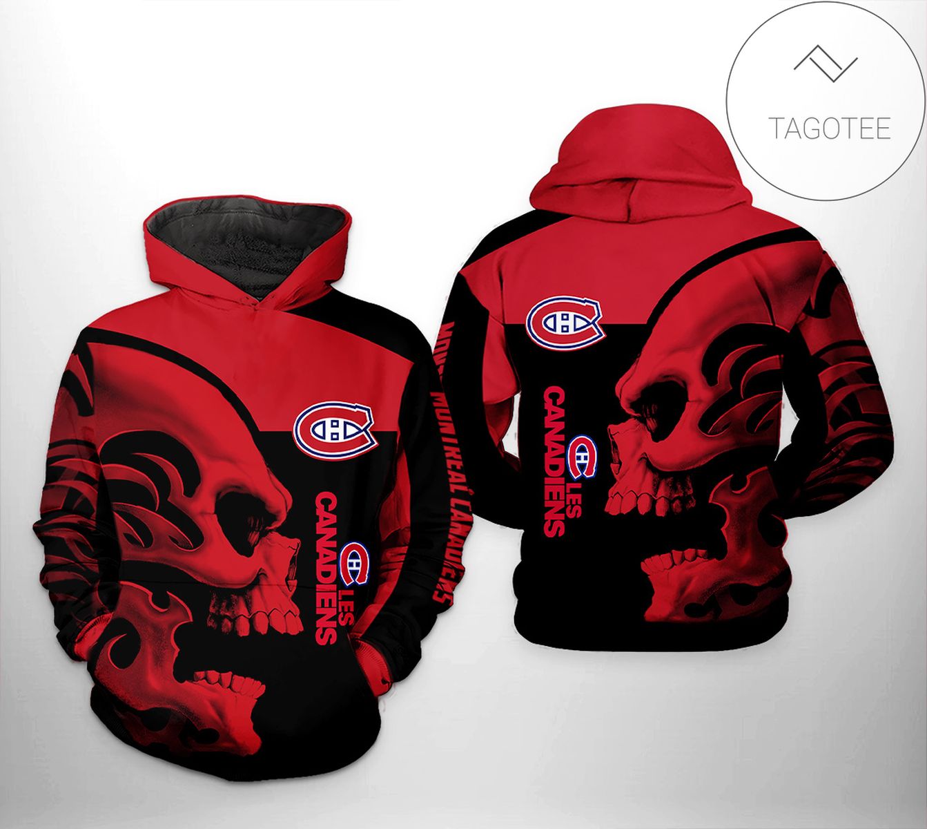 Montreal Canadiens NHL Skull 3D Printed Hoodie Zipper Hooded Jacket