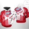 Montreal Canadiens NHL Team Skull 3D Printed Hoodie Zipper Hooded Jacket
