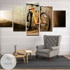 Mountain Bike In The Alley Five Panel Canvas 5 Piece Wall Art Set