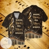 Music Note Where Words Fail Music Speaks Graphic Print Short Sleeve Hawaiian Casual Shirt