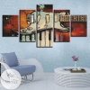 Musical Instruments Vintage Guitar And Piano Keys Music Five Panel Canvas 5 Piece Wall Art Set