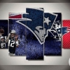 New England Patriots 5 Football Five Panel Canvas 5 Piece Wall Art Set