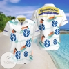 New Holland Agriculture All Over Print Summer Short Sleeve Hawaiian Beach Shirt - White