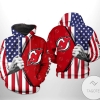 New Jersey Devils NHL US FLag 3D Printed Hoodie Zipper Hooded Jacket