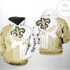 New Orleans Saints NFL Team Skull 3D Printed Hoodie Zipper Hooded Jacket