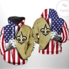 New Orleans Saints NFL US Flag Team 3D Printed Hoodie Zipper Hooded Jacket