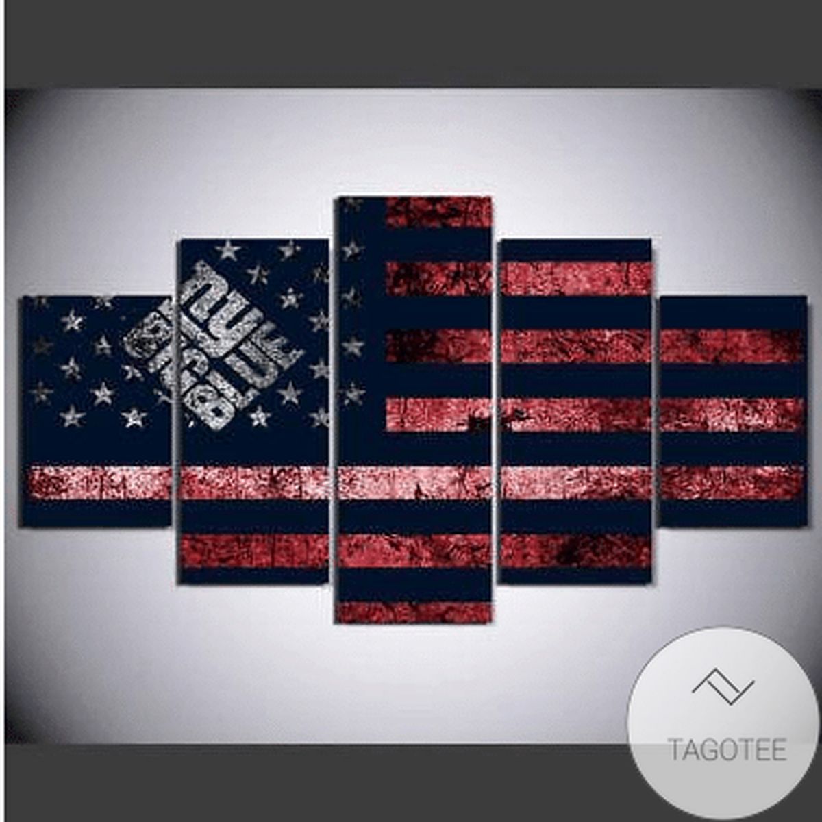 New York Giants American Flag Abstract Five Panel Canvas 5 Piece Wall Art Set