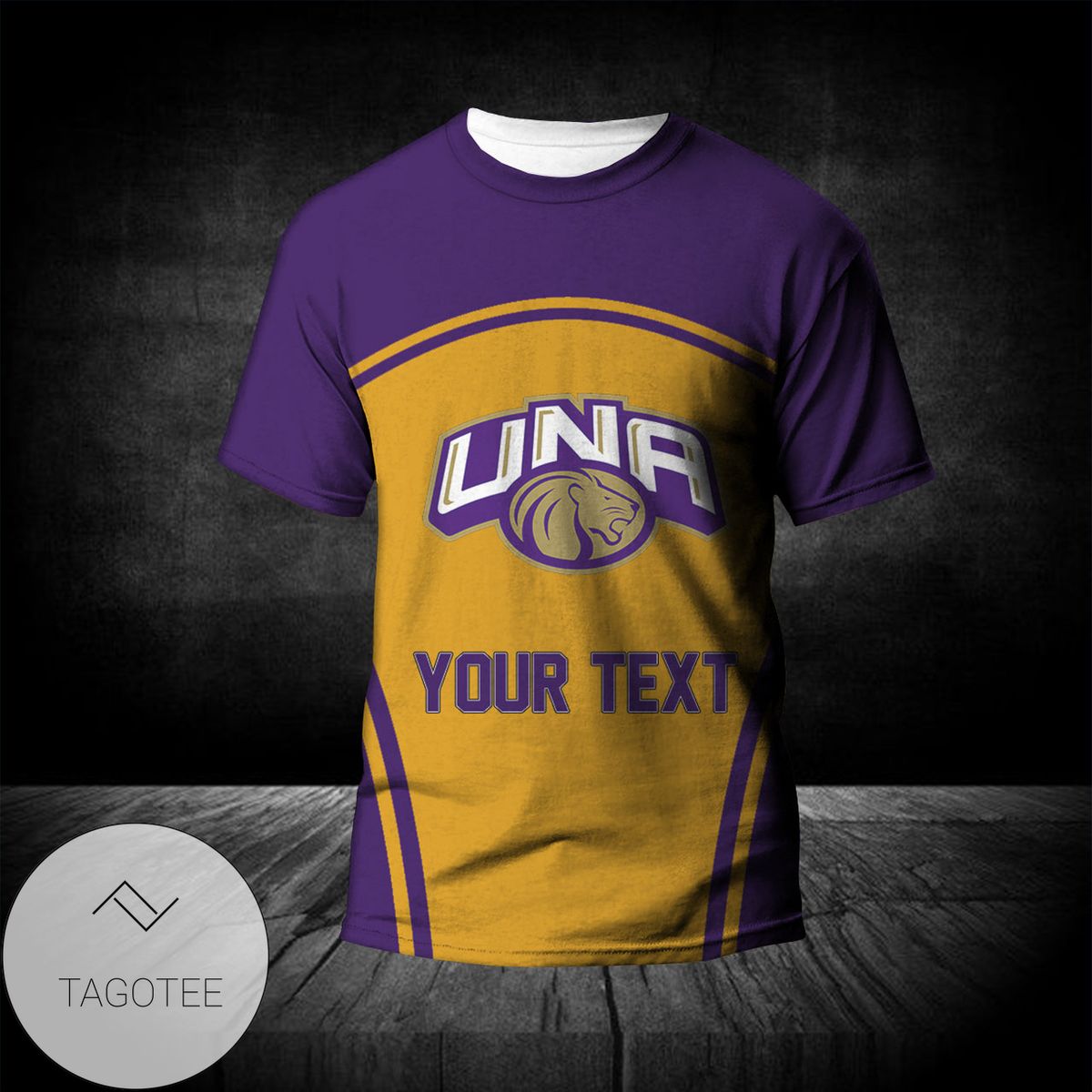 North Alabama Lions All Over Print T-shirt Curve Style Sport- NCAA