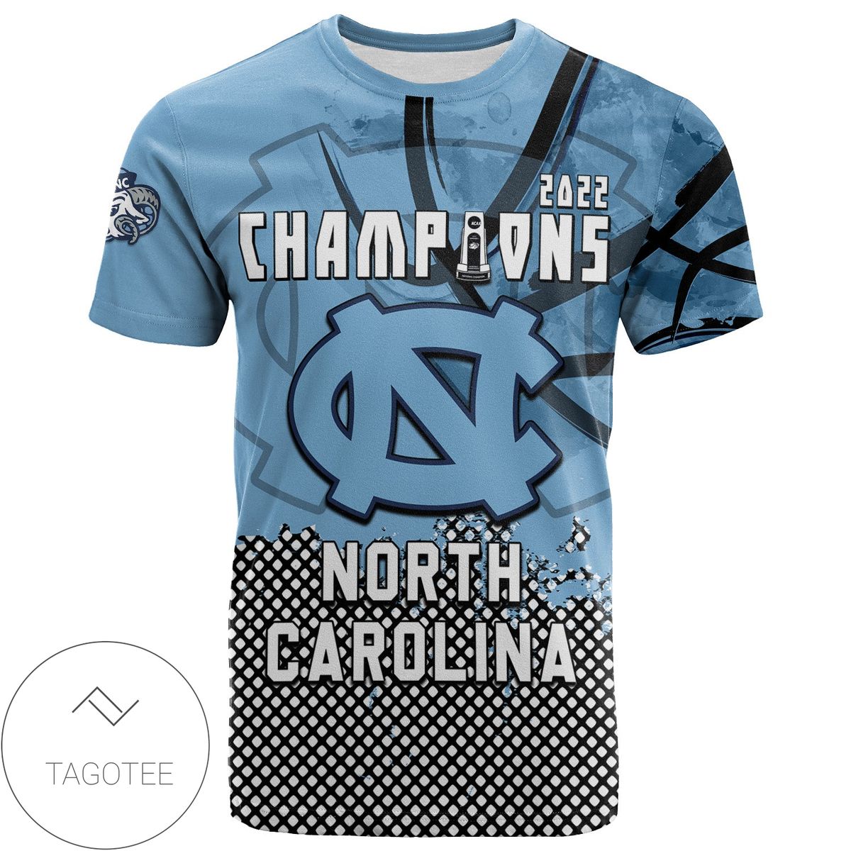 North Carolina Tar Heels All Over Print T-shirt 2022 Champions - NCAA
