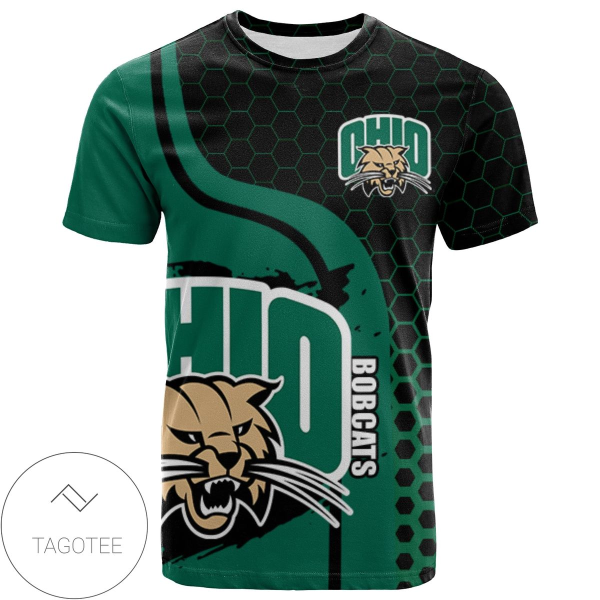 Ohio Bobcats All Over Print T-shirt My Team Sport Style- NCAA