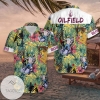 Oilfield Pineapple Seamless Pattern Hawaiian Graphic Print Short Sleeve Hawaiian Shirt