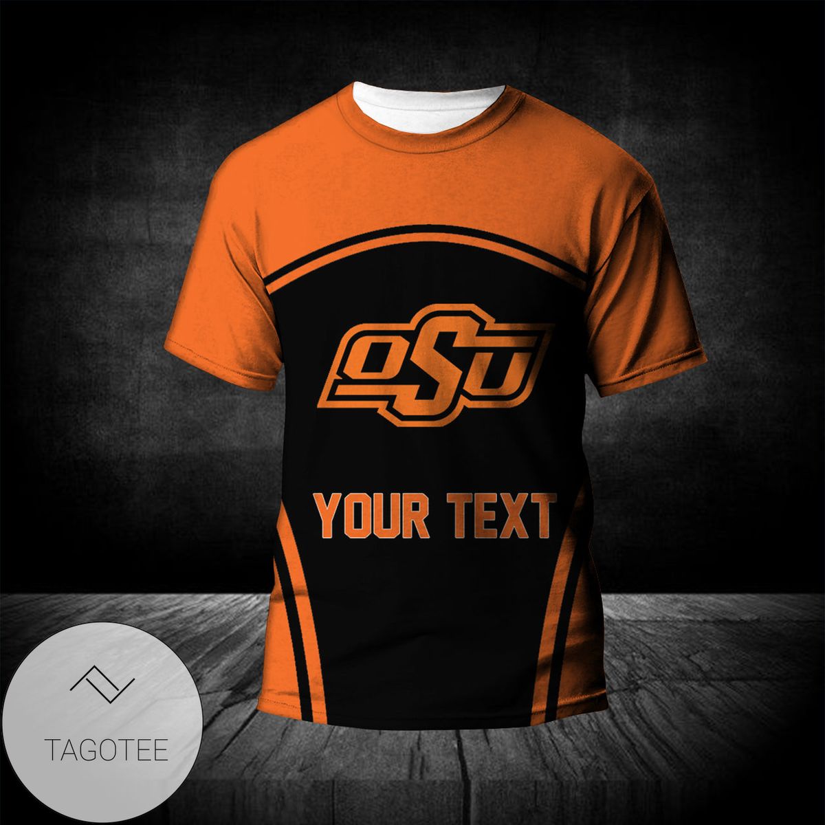 Oklahoma State Cowboys All Over Print T-shirt Curve Style Sport- NCAA