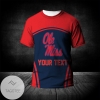 Ole Miss Rebels All Over Print T-shirt Curve Style Sport- NCAA