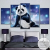 Panda And Butterfly Animal Five Panel Canvas 5 Piece Wall Art Set