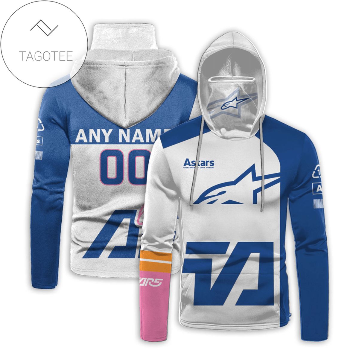 Personalized Astars Motogp Racing All Over Print 3D Gaiter Hoodie - White